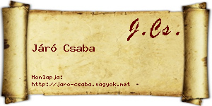 Járó Csaba névjegykártya