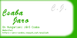 csaba jaro business card