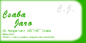 csaba jaro business card